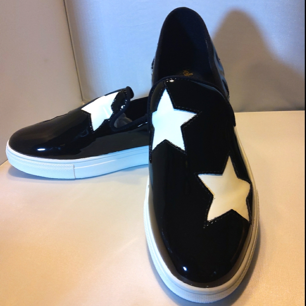 Patent leather slip on sneaker